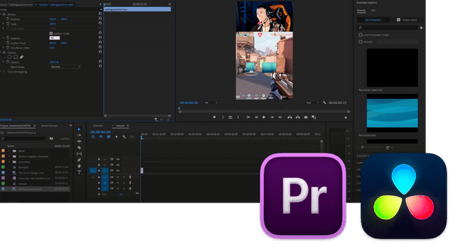 Importez vos enregistrements XSplit dans votre logiciel de montage préféré comme Adobe Premiere et DaVinci Resolve