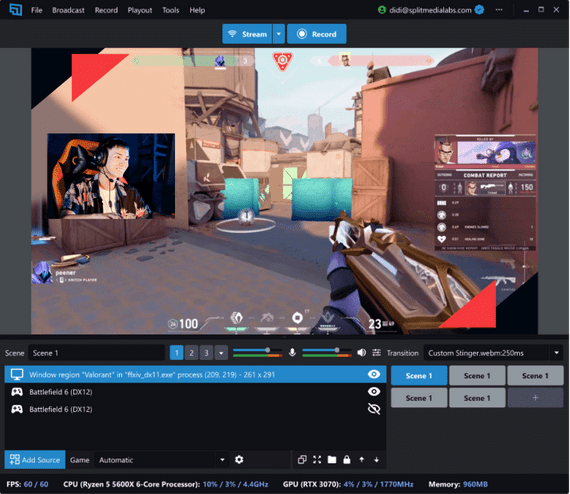 XSplit Broadcaster ist die beste Software, um das Streaming auf Youtube zu starten